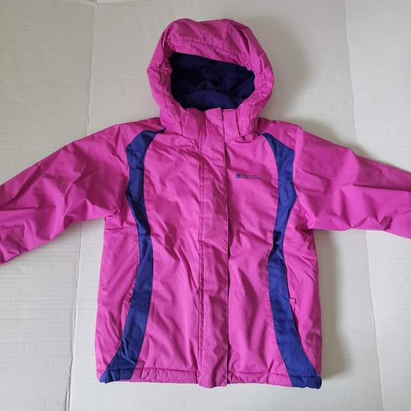 Mountain Warehouse Youth Ski Snow Jacket Size 7-8 Pink Blue Fleece Lined - Picture 1 of 16